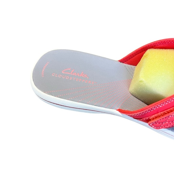 Clarks Breeze Sea Bright Coral Women’s Sandals Flip Flops NEW - Picture 4 of 7